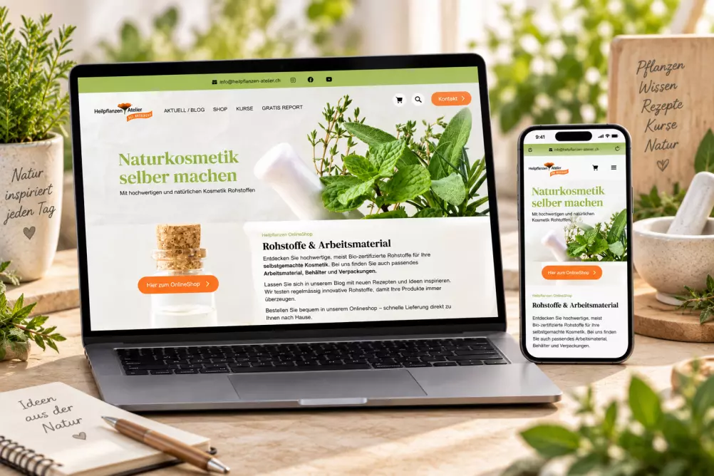 Referenzprojekt Heilpflanzen-Atelier – Naturkosmetik Onlineshop